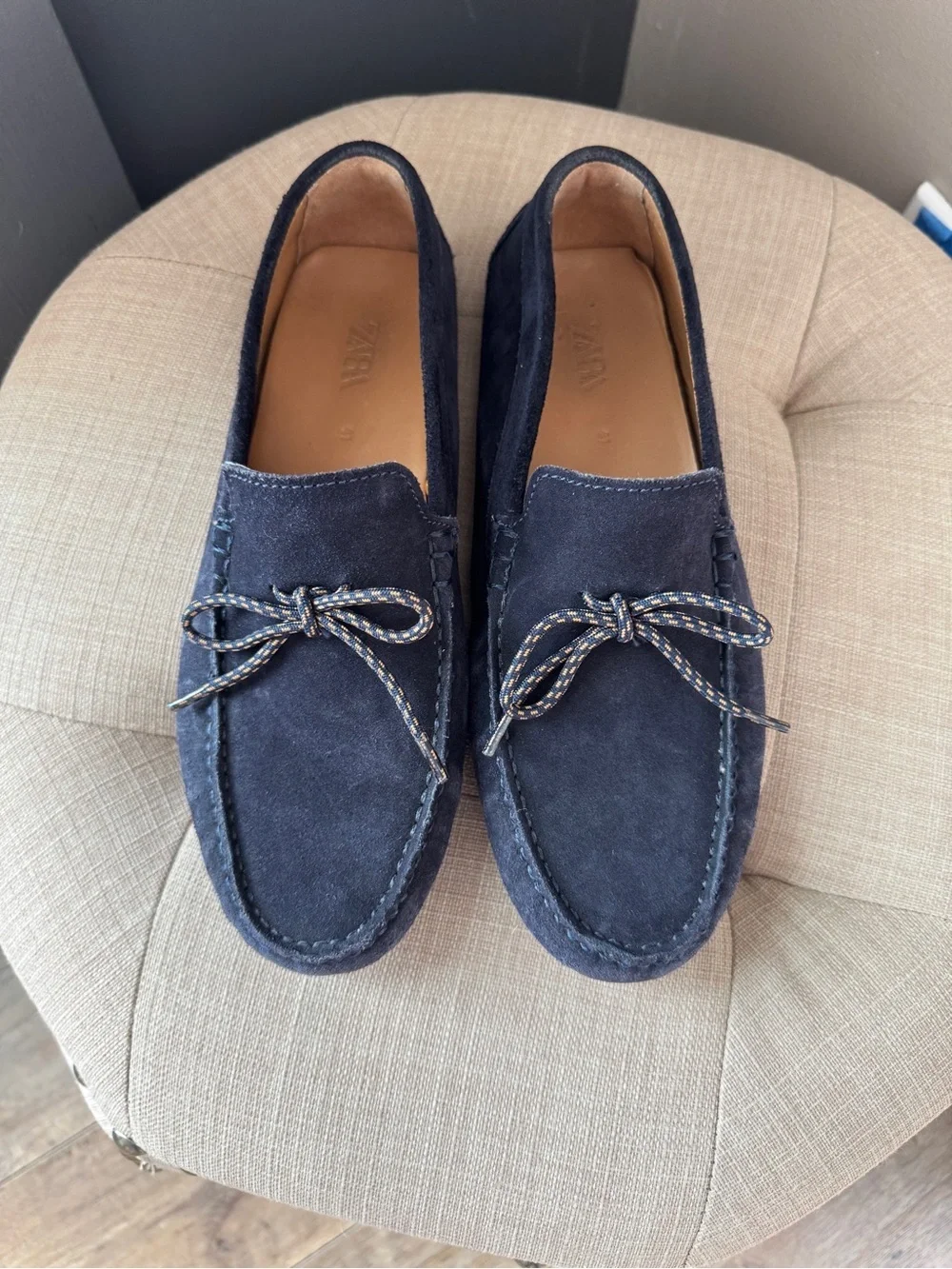 Zara Men's Split Suede Moccasins Size 8-8.5 EU 41